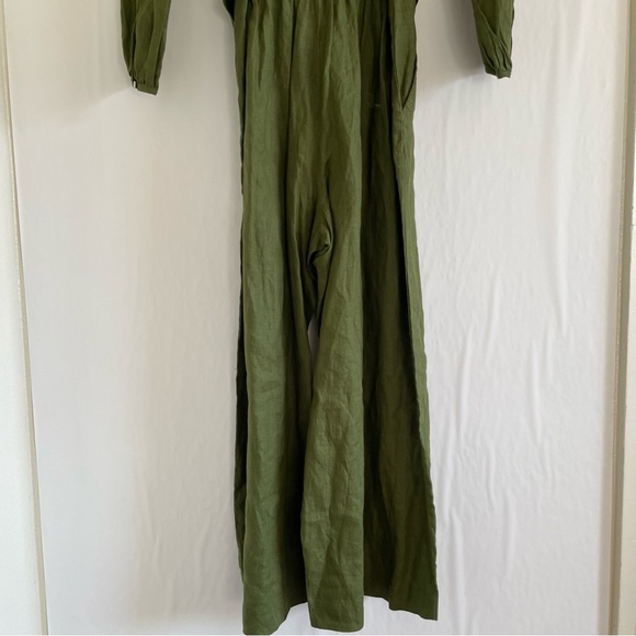 J. Crew Point Sur Olive Linen Jumpsuit Size 0 - Picture 14 of 15